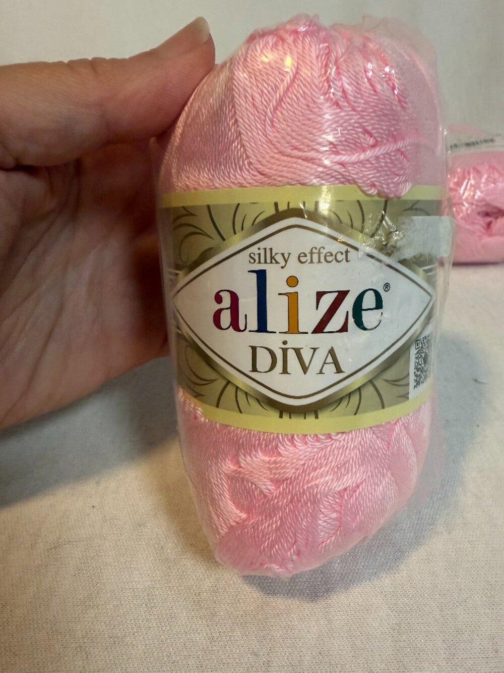 Alize Diva Yarn 5 Skeins Baby Pink 185 Silky Effect Microfiber Acrylic Turkey